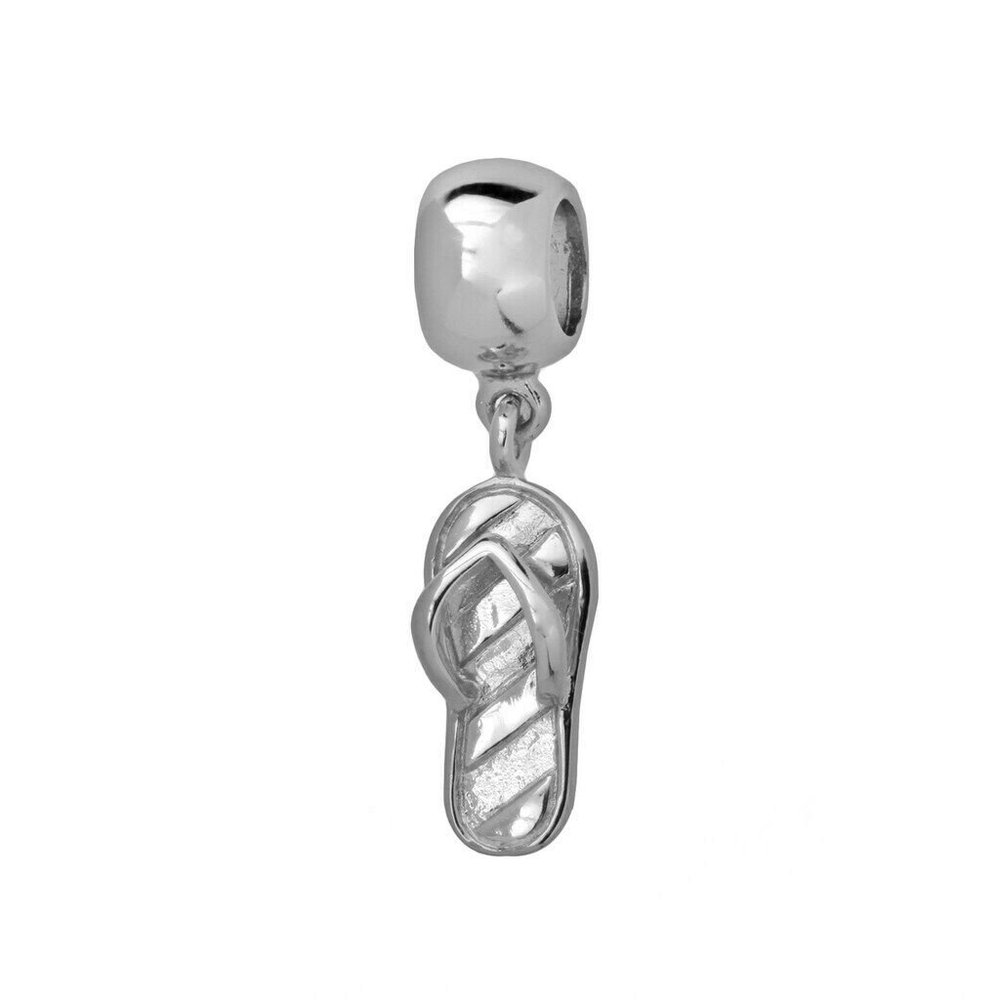 Individuality Beads Silver Flip-Flop Dangle Charm - Picture 4 of 5